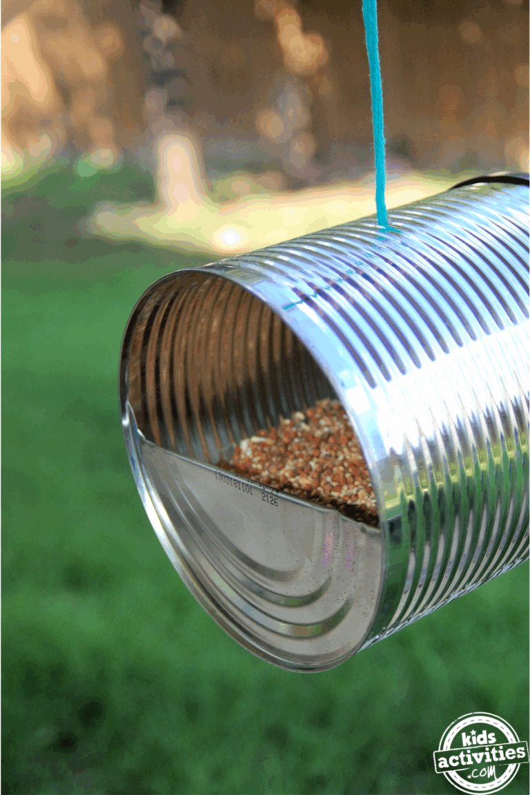 tin can bird feeder featured Kids Activities Blog